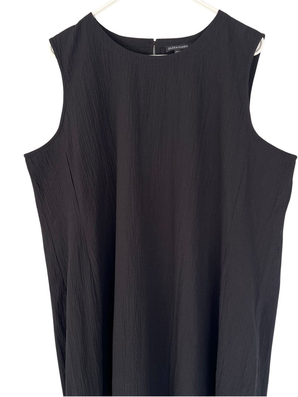 Eileen Fisher Organic Cotton Pucker Lantern Dress Black Size 2X Lagenlook - Picture 3 of 8